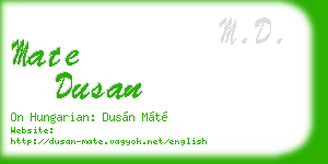 mate dusan business card